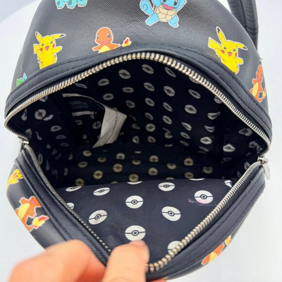 Loungefly Pokemon Starters Backpack Pockets Black - Picture 3 of 16